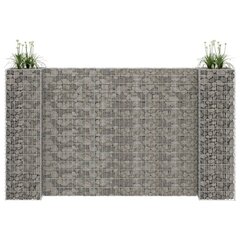 vidaXL H-kujuline gabioon-taimekast, terastraat, 260 x 40 x 150 cm hind ja info | Dekoratiivsed lillepotid | kaup24.ee