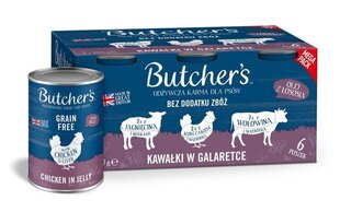 Butcher's Original с говядиной, бараниной и курицей, 6х400 гр цена и информация | Консервы для собак | kaup24.ee