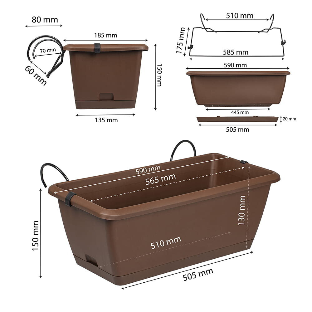 Rõdukast RESPANA EASY CARE W - pruun ISF400SW- R222 Prosperplast hind ja info | Dekoratiivsed lillepotid | kaup24.ee