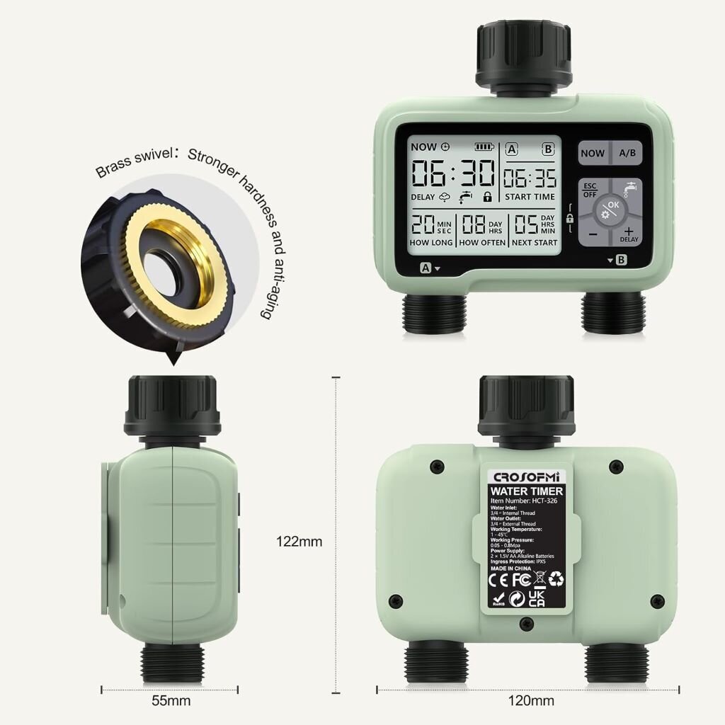 Nutikas kastmisseade/taimer, HCT-326 Dual Zone hind ja info | Kastekannud, voolikud, niisutus | kaup24.ee