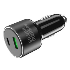 Silver Monkey SMA014 100W car charger 1xUSB-C PD 1xUSB-A QC 3.0 - black цена и информация | Автомобильные электропринадлежности 12V | kaup24.ee