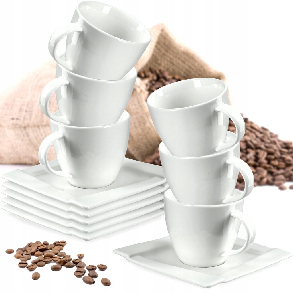 Coffee Service Tassid kohvi ja tee jaoks 220ml 12El hind ja info | Klaasid, tassid ja kannud | kaup24.ee