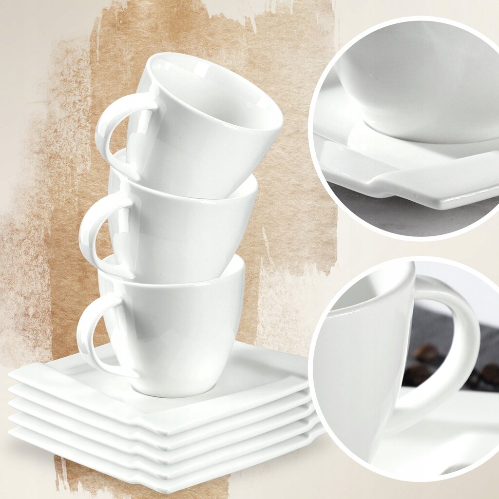 Coffee Service Tassid kohvi ja tee jaoks 220ml 12El hind ja info | Klaasid, tassid ja kannud | kaup24.ee