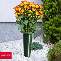 Vaasiviaal kalmistule 30 cm kunstlilled naastudega, roheline hind ja info | Dekoratiivsed lillepotid | kaup24.ee