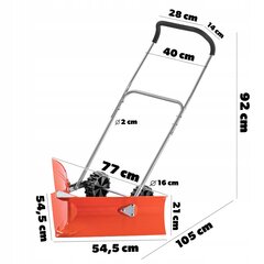 Sahk lumelabidas Lumepuhuri kaabits ratastel Tugev 77cm hind ja info | Aiatööriistad | kaup24.ee