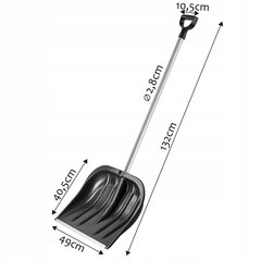 Лопата для снега Большая лопата для снега с алюминиевым валом, черная цена и информация | Садовые инструменты | kaup24.ee