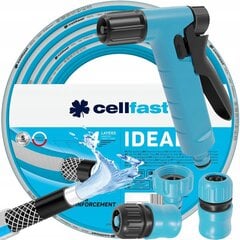 Cellfast Ideal aiavooliku komplekt 10-262, 3/4", 50m, PVC, 3 adapterit, pihustuspüstol, sinine hind ja info | Kastekannud, voolikud, niisutus | kaup24.ee