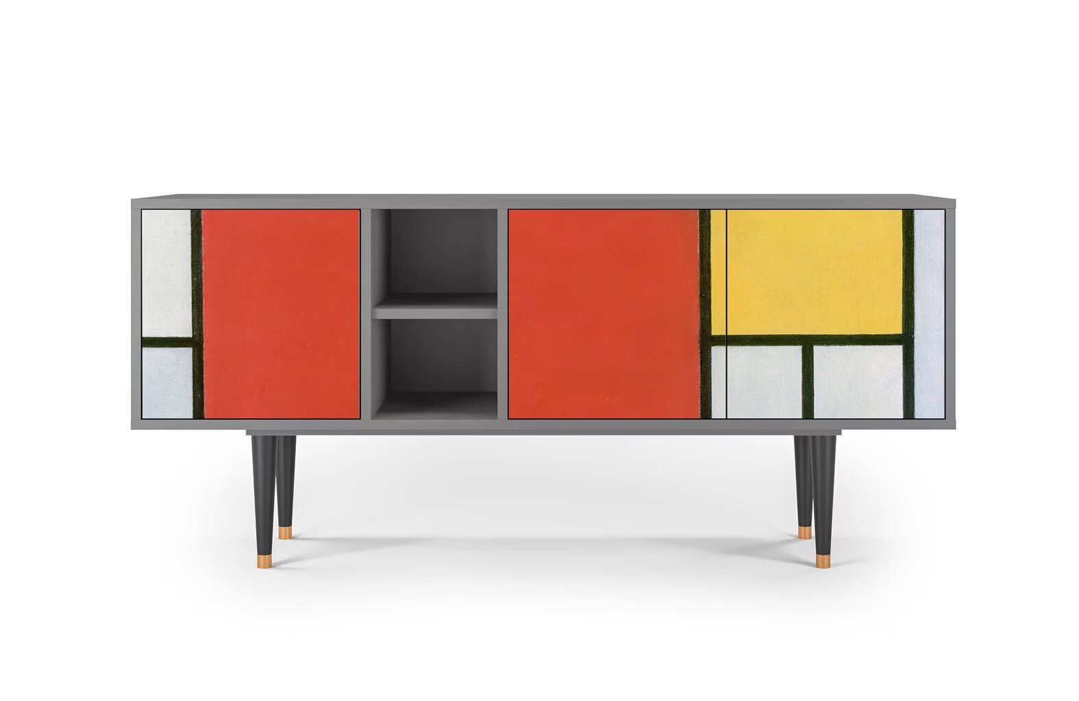 TV-kapp T5 Composition With Blue, Red And Yellow By Piet Modrian L 150 cm, hall цена и информация | Kummutid | kaup24.ee