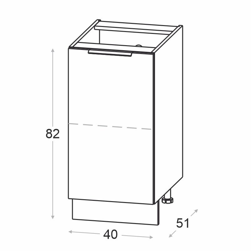 Novo alumine köögikapp 40 cm, valge matt hind ja info | Köögikapid | kaup24.ee