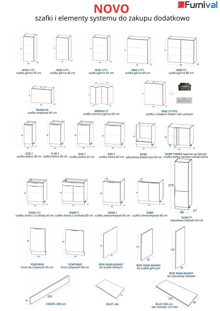 NOVO alumine köögikapp 45 cm, matt hall hind ja info | Köögikapid | kaup24.ee