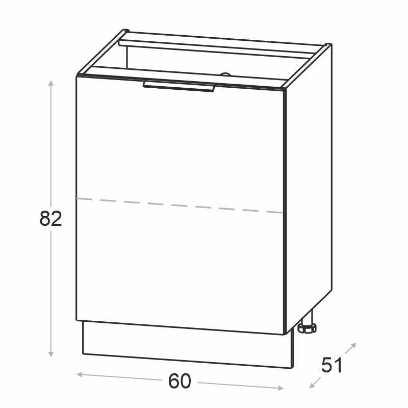 Novo alumine köögikapp 60 cm, hikkori tamm hind ja info | Köögikapid | kaup24.ee