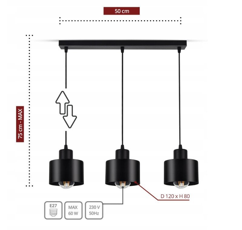 Lae rippvalgusti Luxoral seeria 382-BZ3 E27 LED hind ja info | Laelambid | kaup24.ee