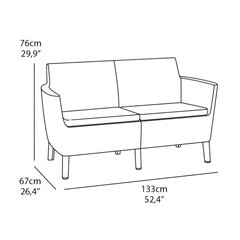 Садовый диван двухместный Salemo 2 Seater Sofa, Коричневый цена и информация | Комплекты уличной мебели | kaup24.ee