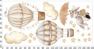 Laste seinakleebised jänkupilved õhupallid beež 100x200 цена и информация | Декоративные наклейки | kaup24.ee