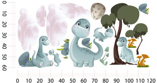 Laste toa kleebised dinosaurused pastelldekoratsioon 60x120 hind ja info | Seinakleebised | kaup24.ee