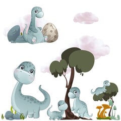 Laste toa kleebised dinosaurused pastelne dekoratsioon 100x200 hind ja info | Seinakleebised | kaup24.ee