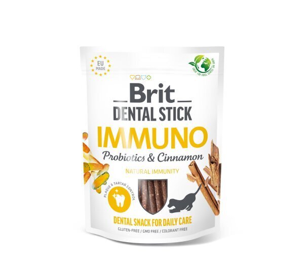 Brit Dental Stick Immuno Probiotics&Cinnamon maiuspalad hambaraviks, 7 tk x 4 hind ja info | Maiustused koertele | kaup24.ee