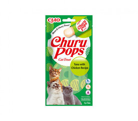 Churu Cat Pops Tuna Chicken беззерновое лакомство для кошек, 60 г x 4 цена и информация | Лакомства для котов | kaup24.ee