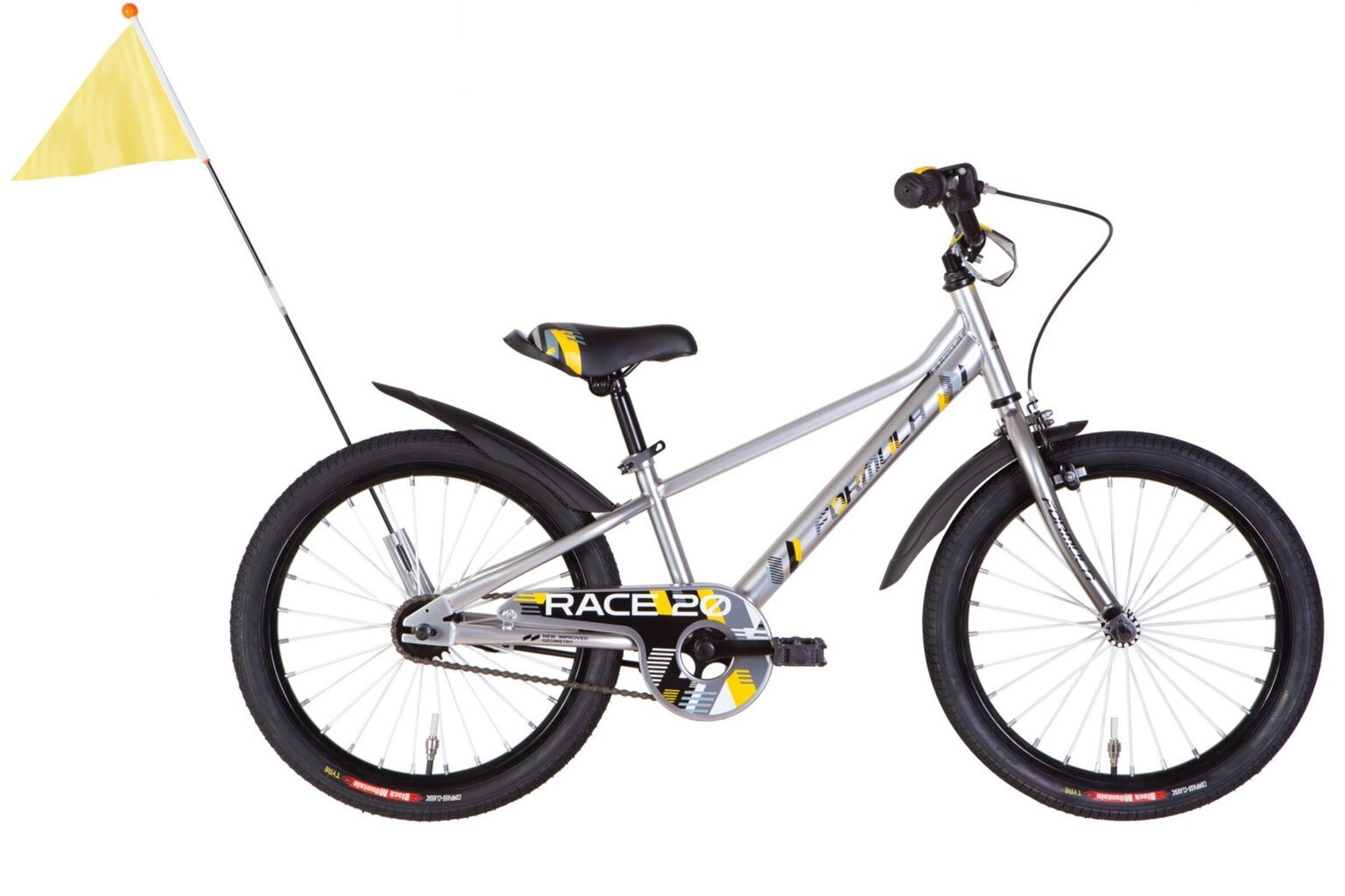 Laste jalgratas Davi Race, 20", hall/kollane hind ja info | Jalgrattad | kaup24.ee