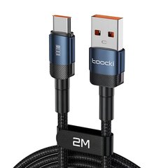 Toocki USB-A kuni C-tüüpi 2 m universaalne andmeside- ja kiirlaadimiskaabel, sinine цена и информация | Кабели для телефонов | kaup24.ee