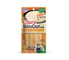 Churu Cat Skin&Coat Chicken беззерновое лакомство для кошек, 56 г x 4 цена и информация | Лакомства для котов | kaup24.ee