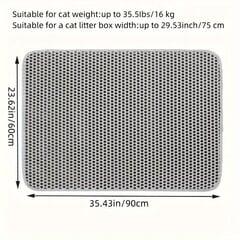 Kahekihiline kassiliiva kogumise matt 60 x 90 cm, hall hind ja info | Liivakastid kassidele | kaup24.ee