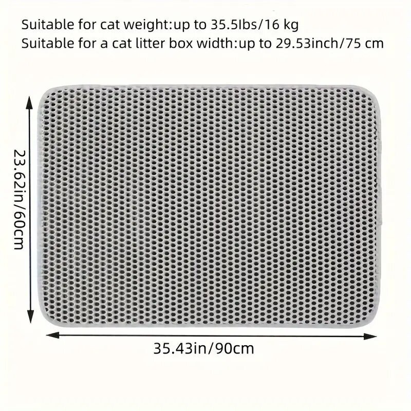 Kahekihiline kassiliiva kogumise matt 60 x 90 cm, hall цена и информация | Liivakastid kassidele | kaup24.ee