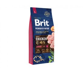 Brit Premium By Nature Junior L сухой корм для щенков крупных пород, 3 кг цена и информация | Сухой корм для собак | kaup24.ee