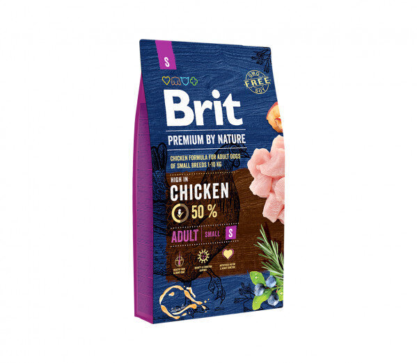 Brit Premium By Nature Adult S kuivtoit väikest tõugu koertele, 3 kg цена и информация | Kuivtoit koertele | kaup24.ee