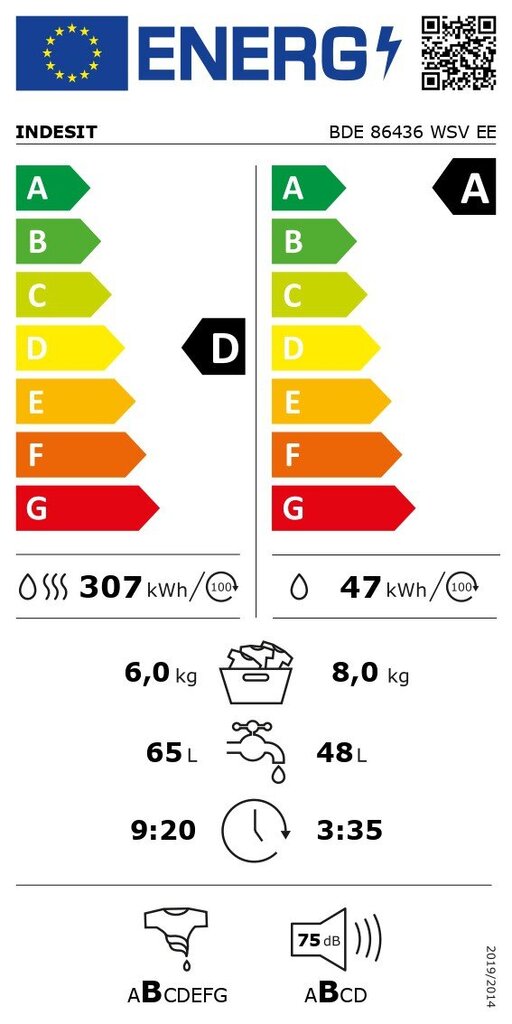 Indesit BDE86436WSVEE hind ja info | Pesumasinad | kaup24.ee