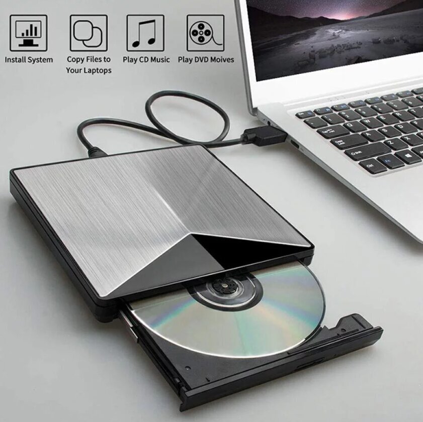 Väline DVD-CD-RW seade 2in1 цена и информация | Välised kõvakettad (SSD, HDD) | kaup24.ee