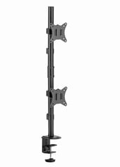 Monitora stiprinājums Gembird Adjustable 2-display Vertical Desk Mount цена и информация | Кронштейны для монитора | kaup24.ee