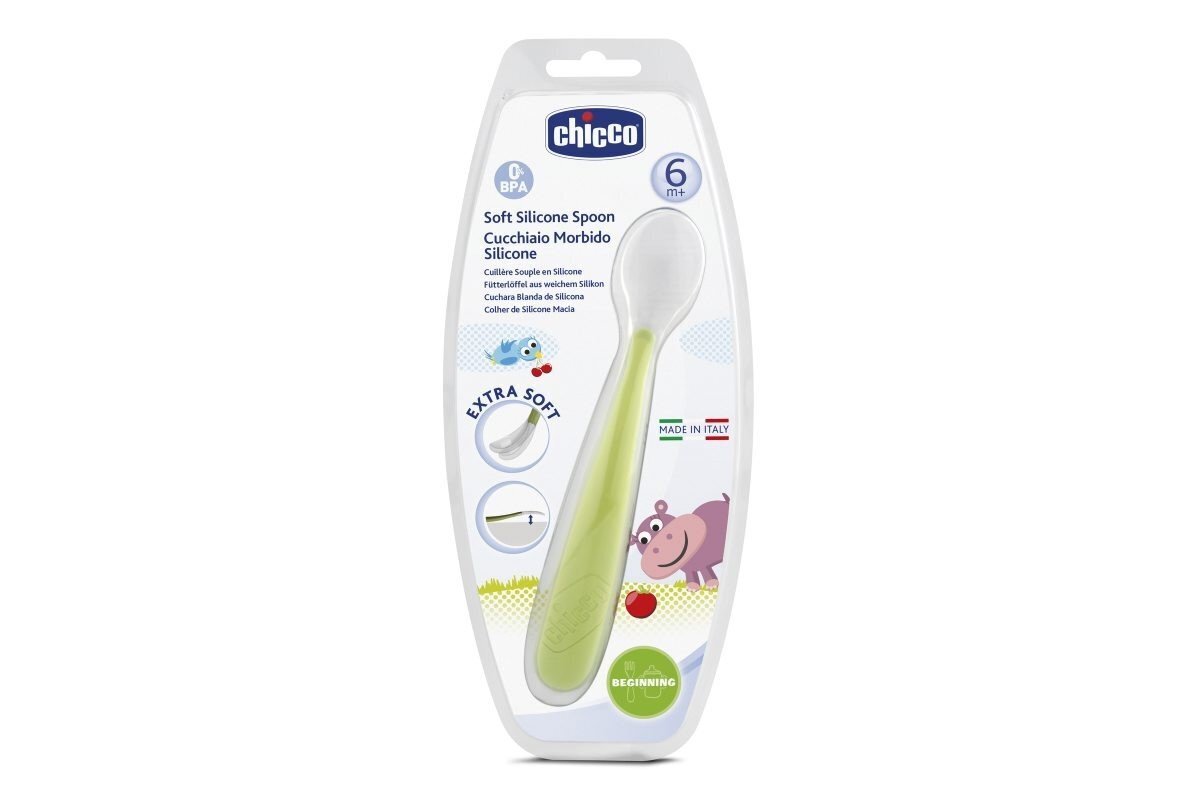 CHICCO Pehme Lusikas Green 6K+ hind ja info | Laste sööginõud | kaup24.ee