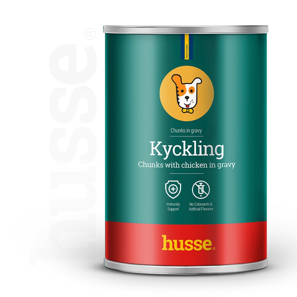 Husse Kyckling konserv koertele lihatükkidega, 400 g hind ja info | Konservid koertele | kaup24.ee