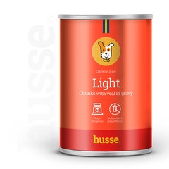 Husse Light konserv koerale, vasikaliha tükid, 1275 g hind ja info | Konservid koertele | kaup24.ee