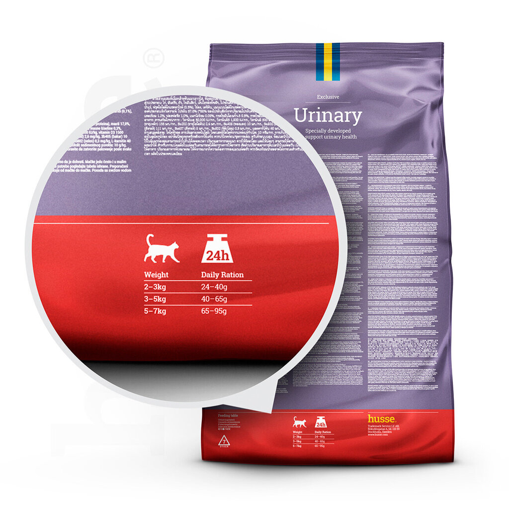 Husse Exclusive Urinary kassitoit, 7 kg цена и информация | Kuivtoit kassidele | kaup24.ee