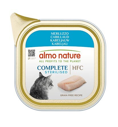 Almo Nature HFC Complete Sterilised, täissteriliseeritud täistoit kassidele, pasteet tursaga, 17x85g цена и информация | Konservid kassidele | kaup24.ee