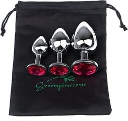 GreenPineCone Small Medium Medical Metal Anal Anal Set Set Bult Anal Butt Slug с Crystal Diamond цена и информация | Анальные игрушки | kaup24.ee