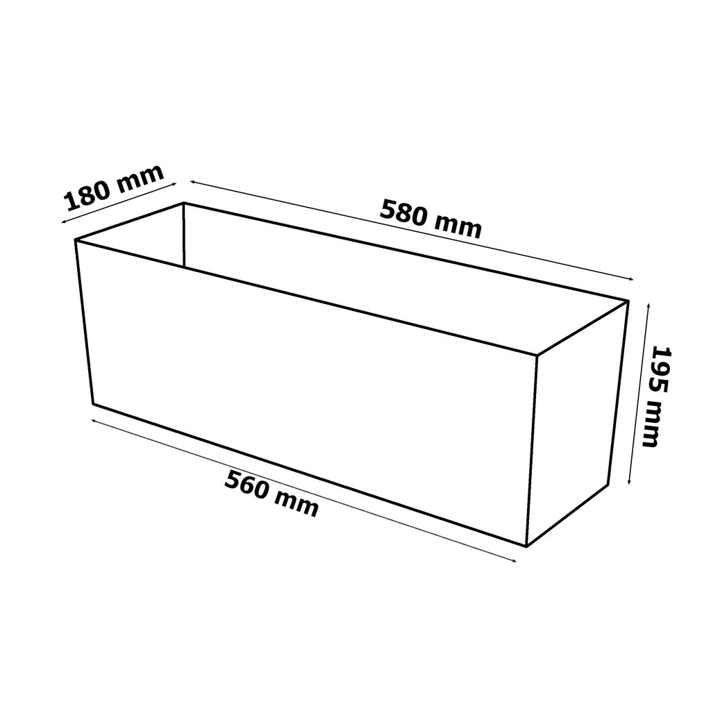 Lillekast sisetükiga lillepoti pikkus: 58 cm plastist betoon välimus betoonkonstruktsioon betooni värvus цена и информация | Dekoratiivsed lillepotid | kaup24.ee