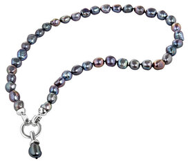 JwL Luxury Pearls Kaelakee ehtsast metallist sinist pärlitest JL0561 hind ja info | Kaelakeed | kaup24.ee