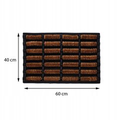 Välitingimustes kasutatav kummist uksematt kookosmaterjaliga 40 x 60 cm цена и информация | Придверные коврики | kaup24.ee