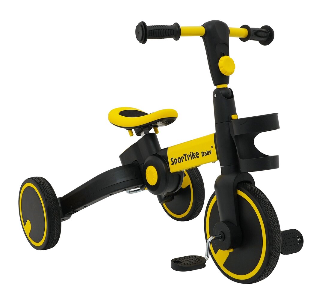 Happy Bike 3in1 Sportrike kollane hind ja info | Kolmerattalised jalgrattad | kaup24.ee