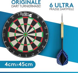 DartPro - originaalne - noolega noolega paneel - Profi Steeldartard, mis on valmistatud kõrgeima kvaliteediga Sisal - Dartboard koos Montageetiga - Dart Pick 6 tasuta noolemänguga hind ja info | Noolemängud | kaup24.ee