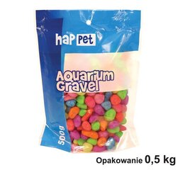 Happet akvaariumi grit fluor. punane. 0.7cm 0.5kg hind ja info | Akvaariumi taimed ja dekoratsioonid | kaup24.ee