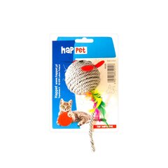 Happet sulgedega hiire mänguasi K028 sisal 6.5cm hind ja info | Mänguasjad kassidele | kaup24.ee