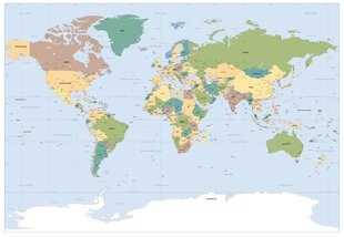 Worldmap hind ja info | Fototapeedid | kaup24.ee