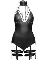 Noir Handmade black matte look bodysuit with chains and suspenders S hind ja info | Naiste sekspesu | kaup24.ee