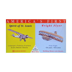 Plastikmudel - Aircraft America's First - Spirit of St Louis / Wright Flyer - Glencoe Models (2tk) hind ja info | Liimitavad mudelid | kaup24.ee