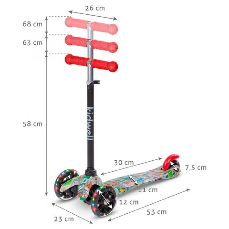 Kolmerattaline roller Kidwell Uno City, hall hind ja info | Tõukerattad | kaup24.ee