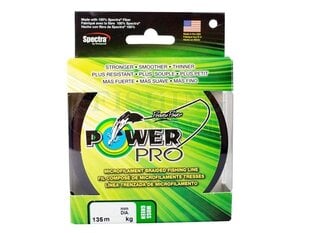 Плетёная леска Power Pro 135m 0.19mm Moss green 13kg цена и информация | Филаменты | kaup24.ee